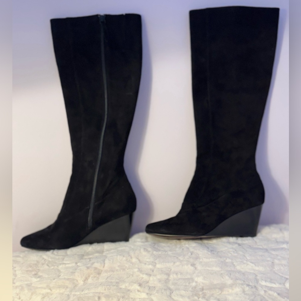 Beautiful Cole Haan Suede Knee-High Wedge Boots